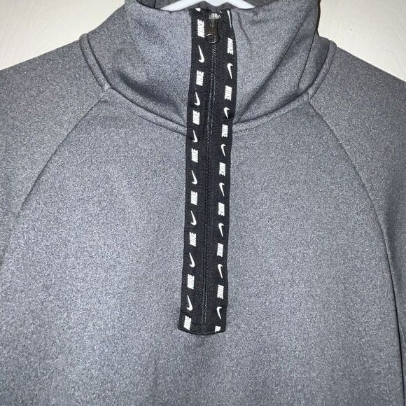 Nike Sweatshirt Womens M Gray All Time Half Zip Fleece Lined‎ Pullover Mock Neck - Picture 4 of 11